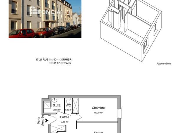 Location Appartement 2 pièces 36.3 m² - 17-21 RUE MANON CORMIER Bordeaux 33000