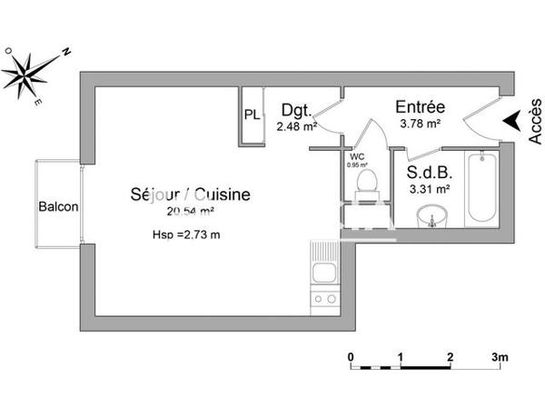 Location Studio 31.1 m² - 37 RUE DU MAIL Savigny Sur Orge 91600