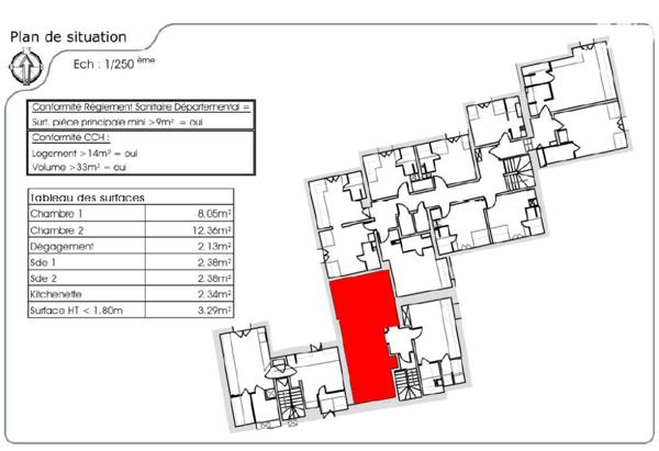 Appartement Caen 2 pièce(s) 29.64 m2