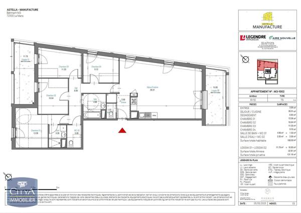 Appartement à vendre 5 pièces 108.5m² Le Mans (72000)