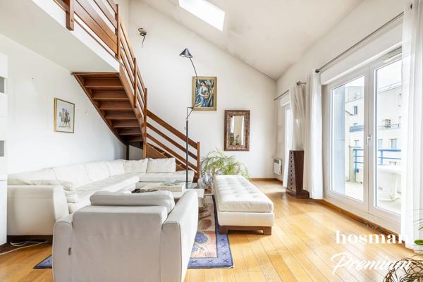Duplex de 147 m2 - Dernier étage - Traversant et avec un balcon - 4 chambres - Proche canal / Métro église de Pantin