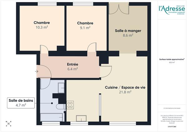 Appartement Champigny Sur Marne 4 pièce(s) 61.14 m2