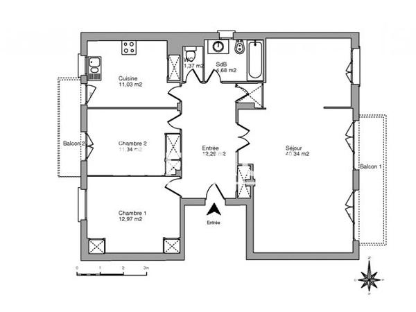 Location Appartement 4 pièces 94.02 m² - 24 RUE DE TURENNE Perpignan 66000