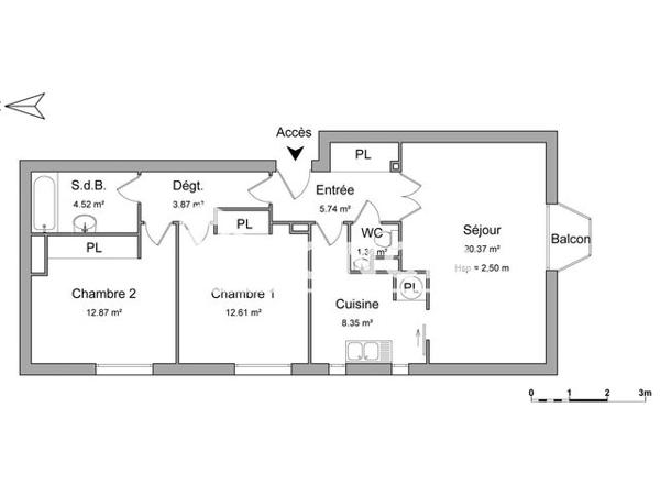 Location Appartement 3 pièces 69.7 m² - 10 RUE DE BEAULIEU Poitiers 86000