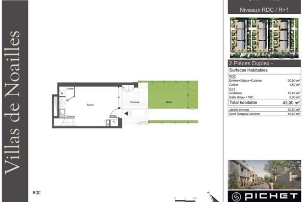 A SAINTE GENEVIEVE DES BOIS, APPARTEMENT T2 DUPLEX AVEC TERRASSE ET JARDIN.