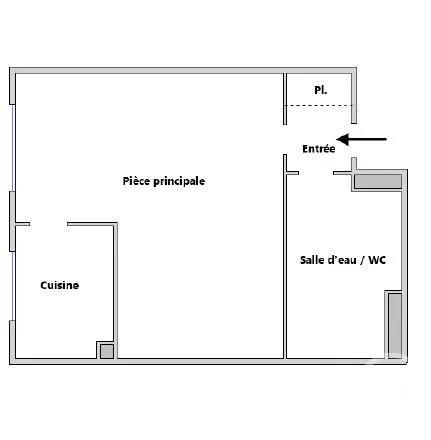 Appartement Studio à vendre  1 pièce - 21,15 m 2   PARIS  - 75018