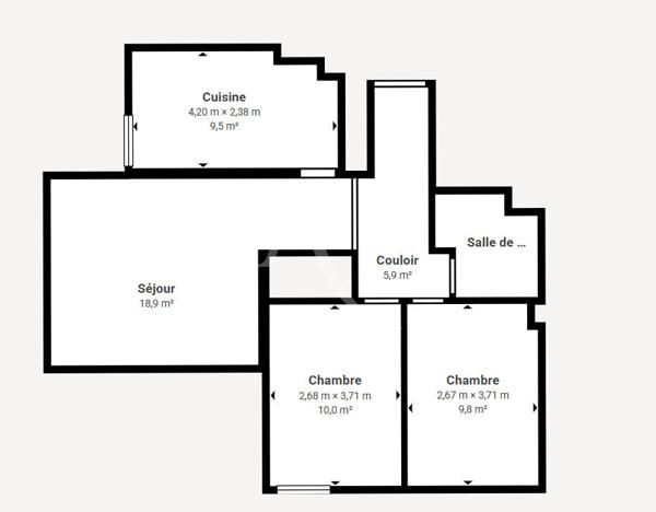 Suresnes Mont Valerien - Appartement 3 pièces de 63m² avec balcon 5m² vue Paris