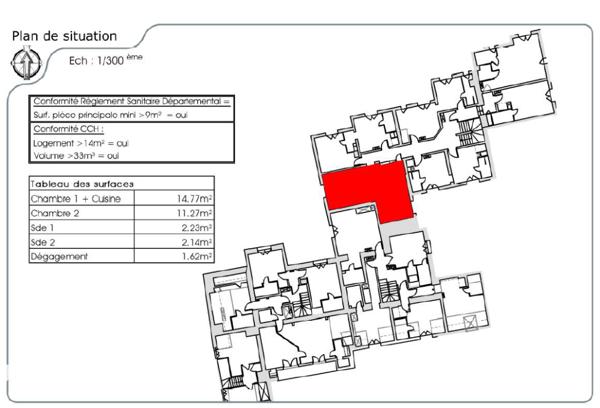 Appartement Caen 2 pièce(s) 33.36 m2