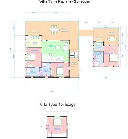 Ravissante villa + bungalow