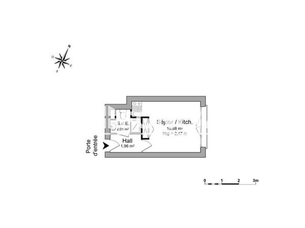 Location Studio 14.9 m² - 16 BOULEVARD CHAMBLAIN Melun 77000