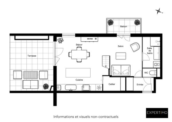 Toulouse (31200) Les Minimes à Toulouse, appartement duplex de 60m2 env. avec terrasse et balcon et une place de stationnement