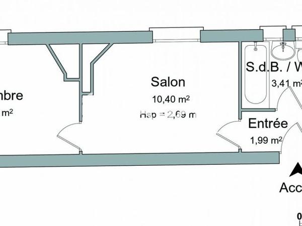 Location Appartement 2 pièces 29.28 m² - 5 RUE ANDRE CHENIER Issy Les Moulineaux 92130