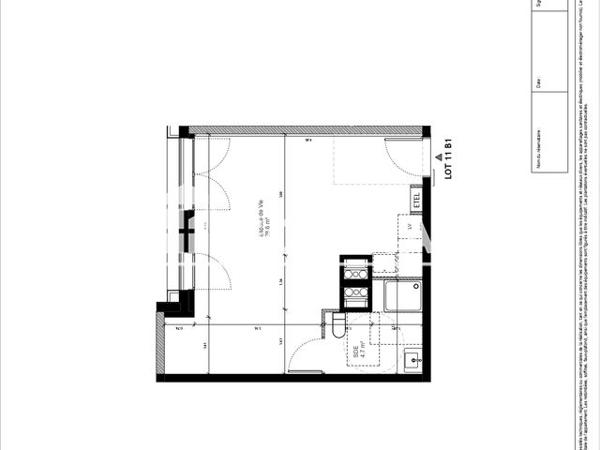 Location Studio 33.3 m² - 12 RUE DU PERE GORIOT Tours 37100