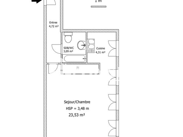 Location Studio 35.65 m² - 1 RUE PATOU Lille 59000