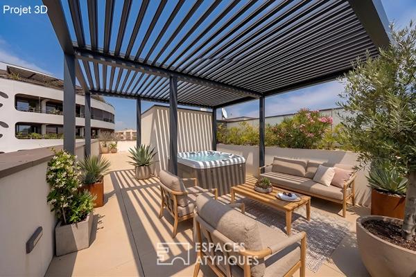 Villa-appartement contemporaine en bord de canal