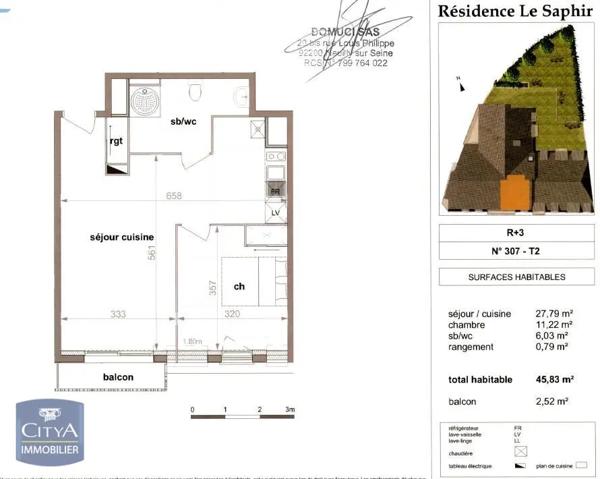 Appartement à louer 2 pièces 45.83m² Darnétal (76160)