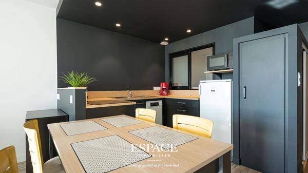 A vendre à Concarneau vue mer appartement contemporain 2 pièce(s) 46.47 m2 en rez de jardin