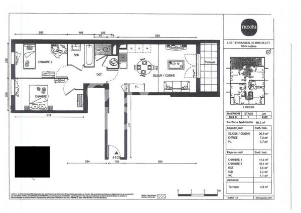 Appartement Breuillet 3 pièce(s) 59.70 m2