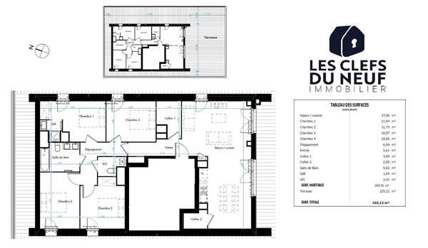 Appartement Toulouse 4 pièces de 85m² + 95m² de Terrasse + 2 Parkings sous-sol ! PECH DAVID
