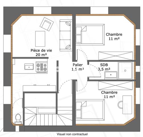 Appartement 3 pièces - 48 m²