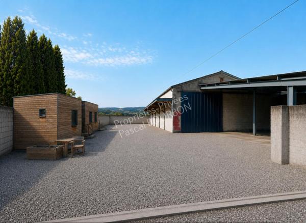 Hangar de 200m² et  deux bureaux de jardin à Limoux sur 1000m²
