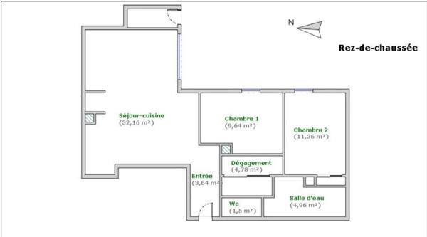 Appartement 3 pièces 68.04m²