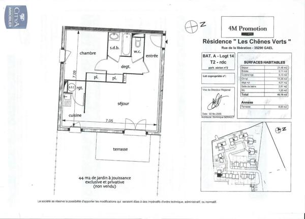 Appartement à louer 2 pièces 48.19m² Gaël (35290)