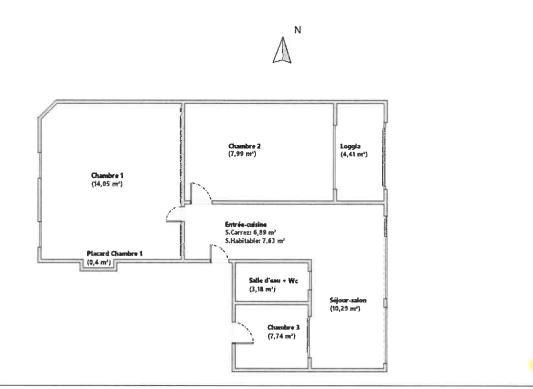 Appartement à vendre 3 pièces 63 m² Grasse