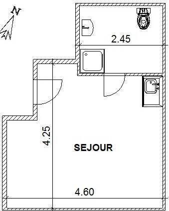 Appartement 1 pièce                                        - 44300 Nantes Réf : 12595