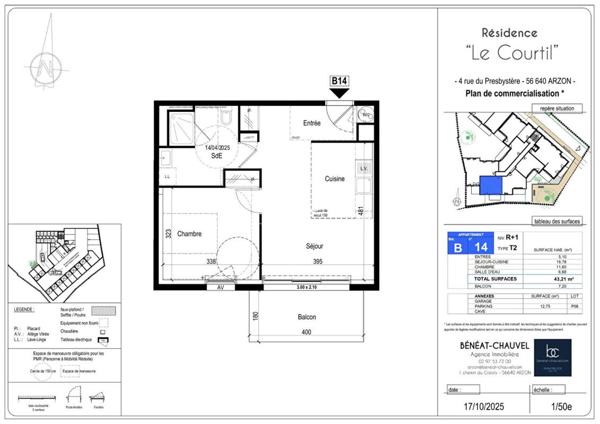 ARZON Appartement 2 pièces 43 m²