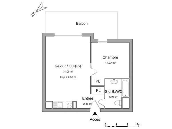 Location Appartement 2 pièces 45.86 m² - RUE DES LAVANDIERES Reignier Esery 74930