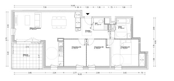 💎 Appartement à vendre 4 pièces COURNON D'AUVERGNE (63) ✨L'Espace Familial Repensé : Grand T4 Lumineux avec Balcon Cœur de Ville