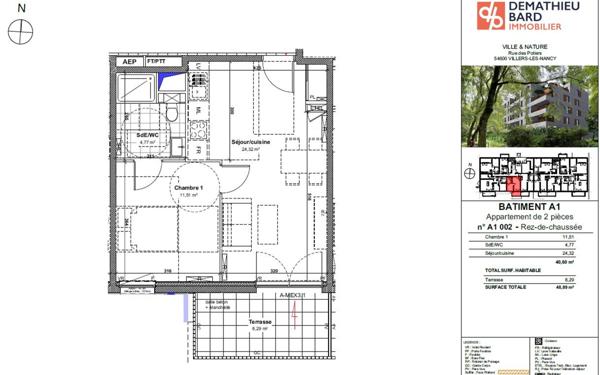 Appartement à louer    2 pièces • 40,60 m2 Villers-lès-Nancy