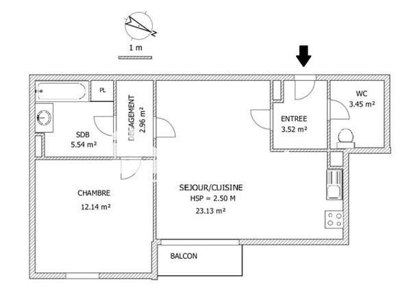 Location Appartement 2 pièces 50.71 m² - 16 RUE JULES GUESDE Wingles 62410