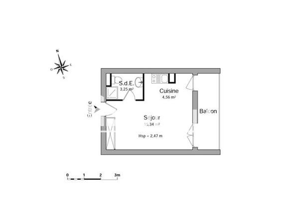 Location Studio 23.15 m² - 105 BOULEVARD DU GRAND CERF Poitiers 86000