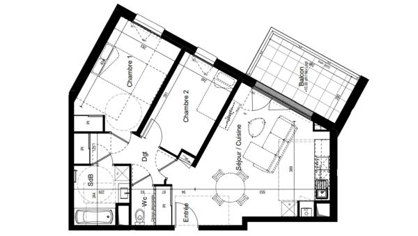 Appartement à vendre 3 pièces 61 m² Saint-Malo