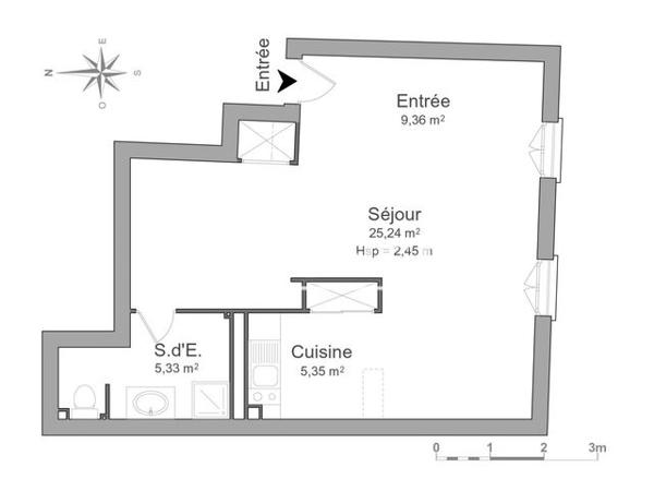 Location Studio 45.28 m² - 46 RUE DE VERDUN Carcassonne 11000