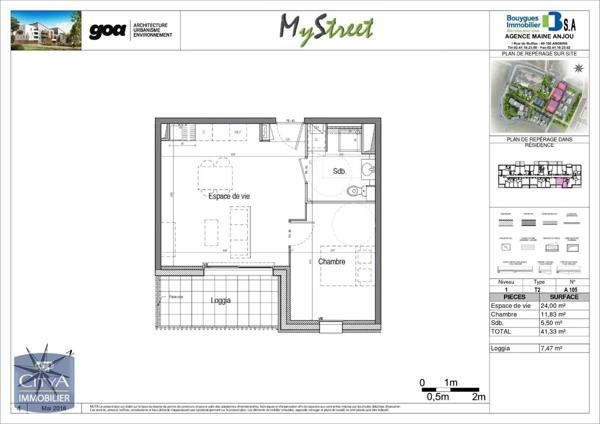 Appartement à louer 2 pièces 41.19m²