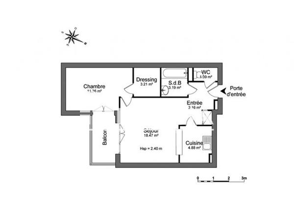 Location Appartement 2 pièces 45.66 m² - 76 AVENUE A. BRIAND Les Pavillons Sous Bois 93320