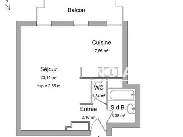 Location Studio 37.68 m² - 23 QUATER AVENUE DU CHATEAU Bourg La Reine 92340