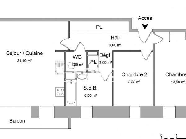 Location Appartement 3 pièces 74.1 m² - Villeneuve-d'ascq 59650