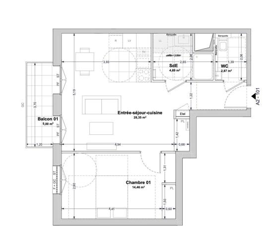 Appartement à vendre 2 pièces 50 m² La Rochelle