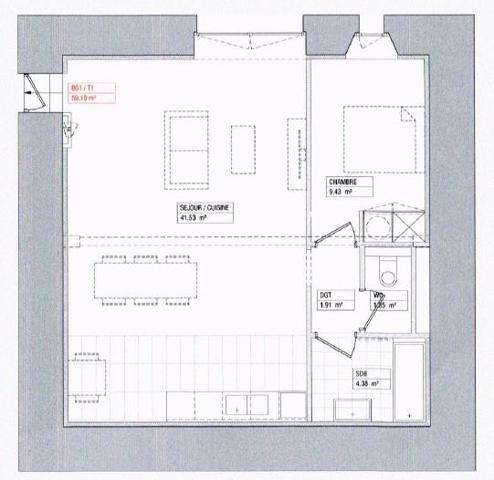 Appartement 2 pièces de 59 m² à Chambery