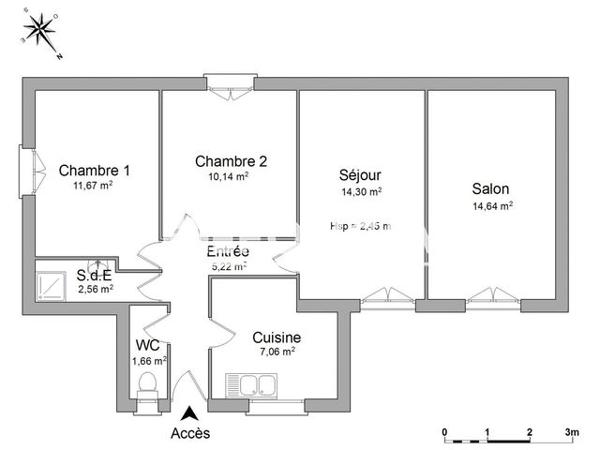 Location Appartement 4 pièces 67.3 m² - 62 CHEMIN DE L'ESCALOT Tartas 40400