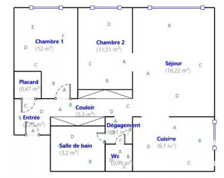 Appartement à vendre 3 pièces 59,65 m² Pierrefitte-sur-Seine