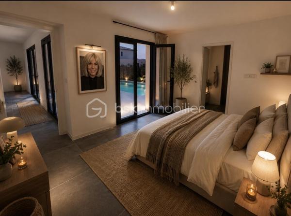 Montélimar - Découvrez cette somptueuse villa moderne neuve située dans un secteur prisé offrant calme, tranquillité et commodités à proximité immédiate. 
Parfait pour les familles recherchant un espace de vie à la fois contemporain et apaisant.

Avec ses 150 m² habitables, ce bien propose une pièce à vivre de 70m2 environ avec cuisine ouverte à l'américaine, 5 chambres spacieuses dont une suite parentale au rez-de-chaussée, 2 salle d'eau et 2 toilettes indépendants.
La lumière naturelle baigne les espaces intérieurs grâce à ses orientations Sud, Est et Ouest, et la vue dégagée sans vis à vis ajoute un charme indéniable.

Profitez d'un séjour confortable à proximité d'une cuisine à l’américaine et appréciez le luxe des espaces bien agencés avec des matériaux de qualité. 

A l'extérieur, offrez-vous des moments de détente en famille autour de la piscine et de sa vaste terrasse.

Pour votre confort, la maison propose un dispositif technologique à la pointe avec un système de double chauffage / climatisation (sol +gainable)  où vous profiterez également d'un garage entièrement carrelé et chauffé de 22m2 environ avec espace buanderie.

Bien rare sur le marché !!!

Contactez moi sans attendre pour organiser une visite au 07.63.17.42.09