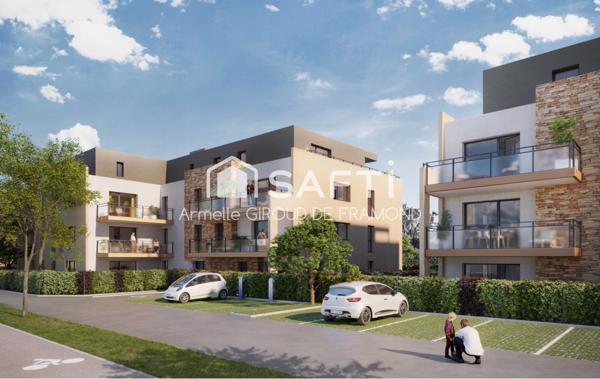 HESINGUE – Élégante résidence d’Exception programme neuf livraison 2027 - Appartement Premium  F2 54,4 m² – Terrasse – jardin privatif  Garage – place de stationnement — nouvelles normes RE2020