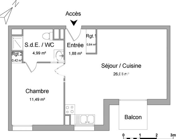 Location Appartement 2 pièces 45.7 m² - 3 RUE DU PANORAMA Darnetal 76160