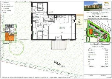 Appartement à vendre à Bourg-en-Bresse dans l'Ain (01000), ref :