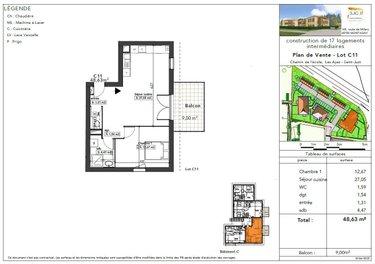 Appartement à vendre à Bourg-en-Bresse dans l'Ain (01000), ref :
